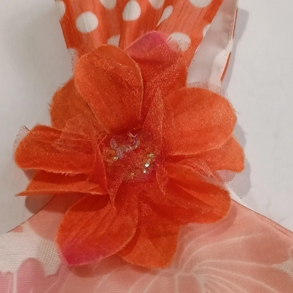 Bonnie Jean Floral Orange and Pink Girls Sundress. Size 10